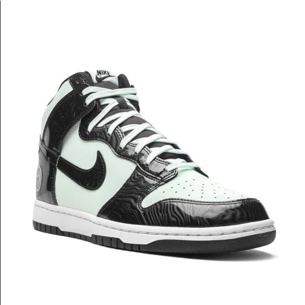 Nike | Dunk High SE Leather Sneakers In Black & Mint Green Sz: 7.5 - Picture 10 of 12